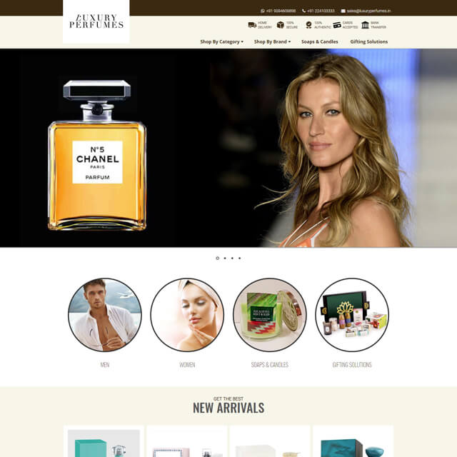 luxury perfumes-user interface design